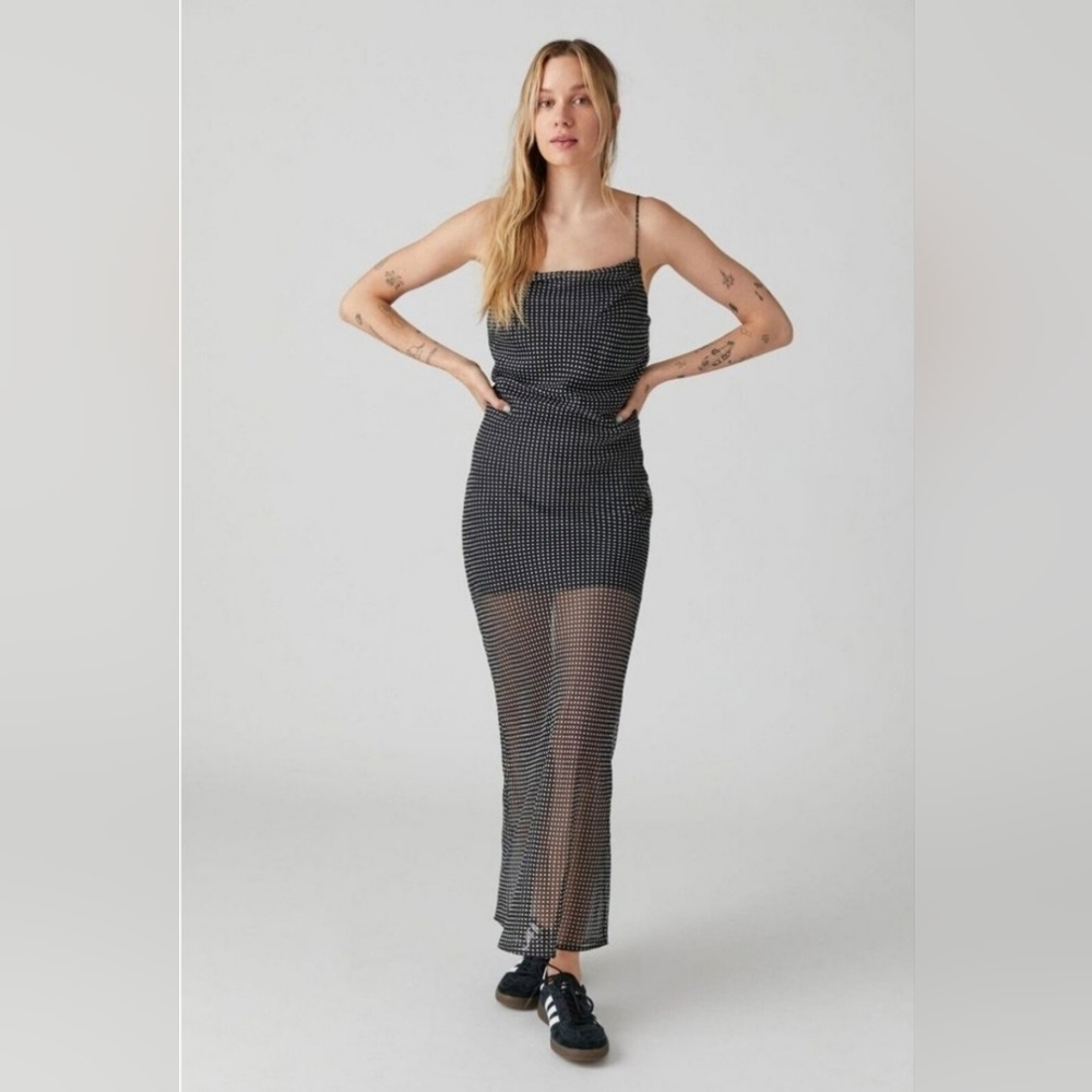 UO | Rosalia Black & White Chiffon Maxi Dress